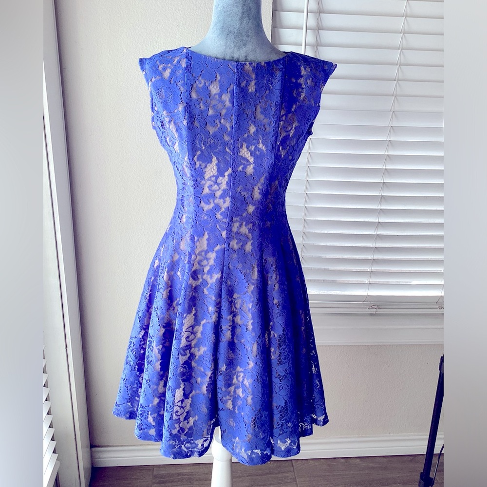 Danny & Nicole Periwinkle Blue Lace Dress Size 4P